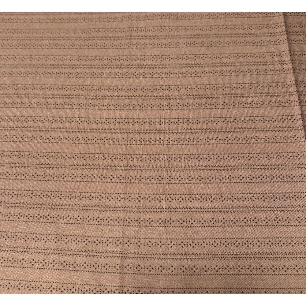 Brown Quilting Fabric Fat Quarter 18x22" with Delicate Dotted Stripe Pattern for